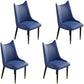 Scandinavian Faux Leather Side Chairs Armless Solid Back Chair Blue 4 Piece Set Clearhalo 'Dining Chairs' 'Dining Tables & Seating' 'dining_chair' 'furn' 'furn_dining_chair' 'Furniture' 'furniture_dining_chair' 'Kitchen & Dining Furniture' 4941541