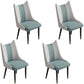 Scandinavian Faux Leather Side Chairs Armless Solid Back Chair White-Green 4 Piece Set Clearhalo 'Dining Chairs' 'Dining Tables & Seating' 'dining_chair' 'furn' 'furn_dining_chair' 'Furniture' 'furniture_dining_chair' 'Kitchen & Dining Furniture' 4941546