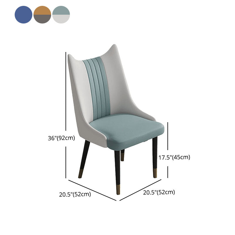 Scandinavian Faux Leather Side Chairs Armless Solid Back Chair Clearhalo 'Dining Chairs' 'Dining Tables & Seating' 'dining_chair' 'furn' 'furn_dining_chair' 'Furniture' 'furniture_dining_chair' 'Kitchen & Dining Furniture' 4941548