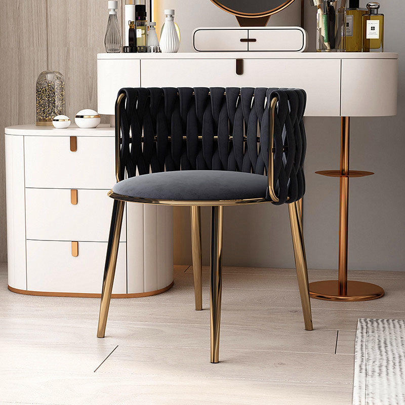 Scandinavian Armless Solid Back Chair Upholstered Fabric Dining Side Chair Clearhalo 'Dining Chairs' 'Dining Tables & Seating' 'dining_chair' 'furn' 'furn_dining_chair' 'Furniture' 'furniture_dining_chair' 'Kitchen & Dining Furniture' 4941549