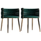 Scandinavian Armless Solid Back Chair Upholstered Fabric Dining Side Chair Blackish Green 2 Piece Set Clearhalo 'Dining Chairs' 'Dining Tables & Seating' 'dining_chair' 'furn' 'furn_dining_chair' 'Furniture' 'furniture_dining_chair' 'Kitchen & Dining Furniture' 4941551