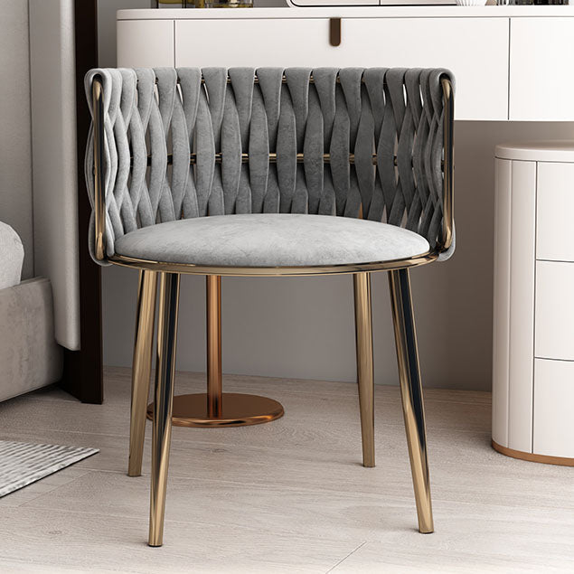 Scandinavian Armless Solid Back Chair Upholstered Fabric Dining Side Chair Clearhalo 'Dining Chairs' 'Dining Tables & Seating' 'dining_chair' 'furn' 'furn_dining_chair' 'Furniture' 'furniture_dining_chair' 'Kitchen & Dining Furniture' 4941556
