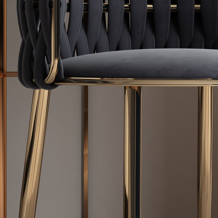 Scandinavian Armless Solid Back Chair Upholstered Fabric Dining Side Chair Clearhalo 'Dining Chairs' 'Dining Tables & Seating' 'dining_chair' 'furn' 'furn_dining_chair' 'Furniture' 'furniture_dining_chair' 'Kitchen & Dining Furniture' 4941561