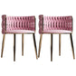 Scandinavian Armless Solid Back Chair Upholstered Fabric Dining Side Chair Pink 2 Piece Set Clearhalo 'Dining Chairs' 'Dining Tables & Seating' 'dining_chair' 'furn' 'furn_dining_chair' 'Furniture' 'furniture_dining_chair' 'Kitchen & Dining Furniture' 4941572