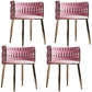 Scandinavian Armless Solid Back Chair Upholstered Fabric Dining Side Chair Pink 4 Piece Set Clearhalo 'Dining Chairs' 'Dining Tables & Seating' 'dining_chair' 'furn' 'furn_dining_chair' 'Furniture' 'furniture_dining_chair' 'Kitchen & Dining Furniture' 4941573