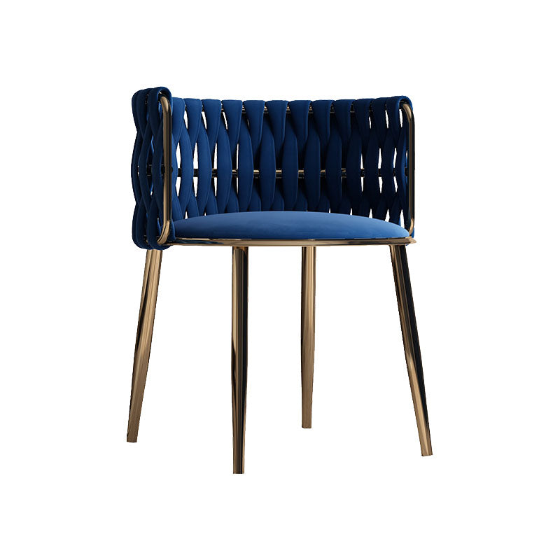 Scandinavian Armless Solid Back Chair Upholstered Fabric Dining Side Chair Blue 1 Piece Clearhalo 'Dining Chairs' 'Dining Tables & Seating' 'dining_chair' 'furn' 'furn_dining_chair' 'Furniture' 'furniture_dining_chair' 'Kitchen & Dining Furniture' 4941574