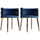 Scandinavian Armless Solid Back Chair Upholstered Fabric Dining Side Chair Blue 2 Piece Set Clearhalo 'Dining Chairs' 'Dining Tables & Seating' 'dining_chair' 'furn' 'furn_dining_chair' 'Furniture' 'furniture_dining_chair' 'Kitchen & Dining Furniture' 4941575
