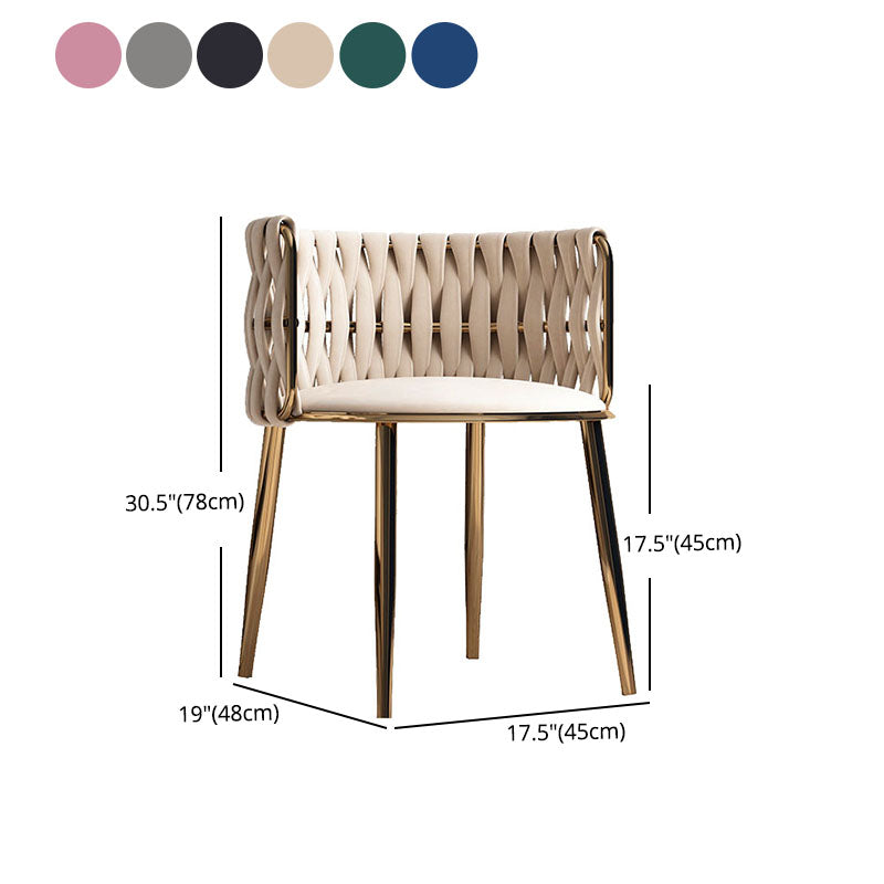 Scandinavian Armless Solid Back Chair Upholstered Fabric Dining Side Chair Clearhalo 'Dining Chairs' 'Dining Tables & Seating' 'dining_chair' 'furn' 'furn_dining_chair' 'Furniture' 'furniture_dining_chair' 'Kitchen & Dining Furniture' 4941577