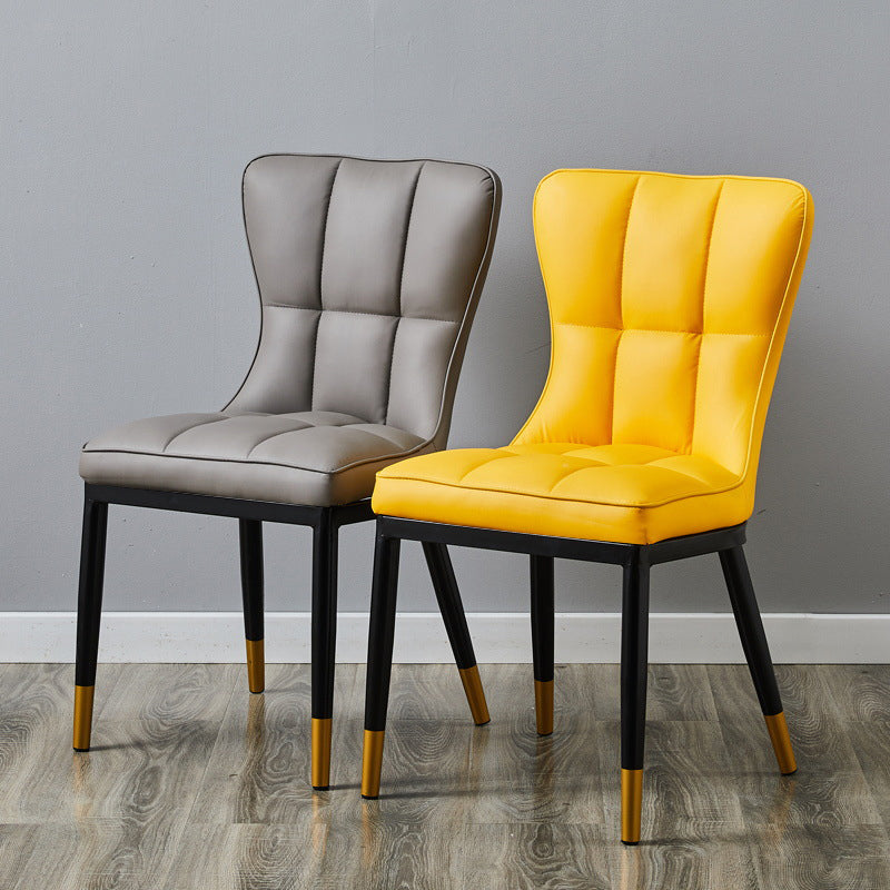 Scandinavian Upholstered Side Chair Armless Solid Back Chairs Clearhalo 'Dining Chairs' 'Dining Tables & Seating' 'dining_chair' 'Furniture' 'furniture_dining_chair' 'Kitchen & Dining Furniture' 4941580