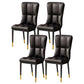 Scandinavian Upholstered Side Chair Armless Solid Back Chairs Black Set of 4 Clearhalo 'Dining Chairs' 'Dining Tables & Seating' 'dining_chair' 'Furniture' 'furniture_dining_chair' 'Kitchen & Dining Furniture' 4941582