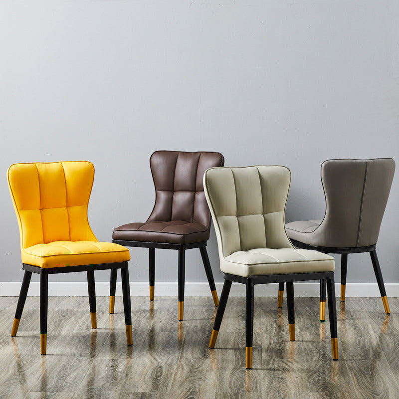 Scandinavian Upholstered Side Chair Armless Solid Back Chairs Clearhalo 'Dining Chairs' 'Dining Tables & Seating' 'dining_chair' 'Furniture' 'furniture_dining_chair' 'Kitchen & Dining Furniture' 4941583