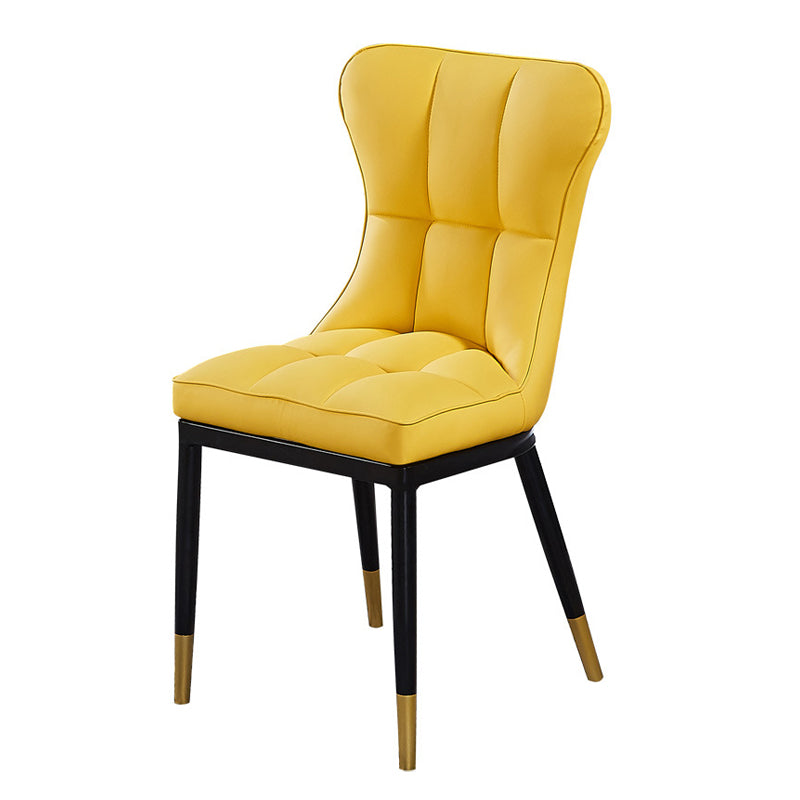 Scandinavian Upholstered Side Chair Armless Solid Back Chairs Clearhalo 'Dining Chairs' 'Dining Tables & Seating' 'dining_chair' 'Furniture' 'furniture_dining_chair' 'Kitchen & Dining Furniture' 4941587