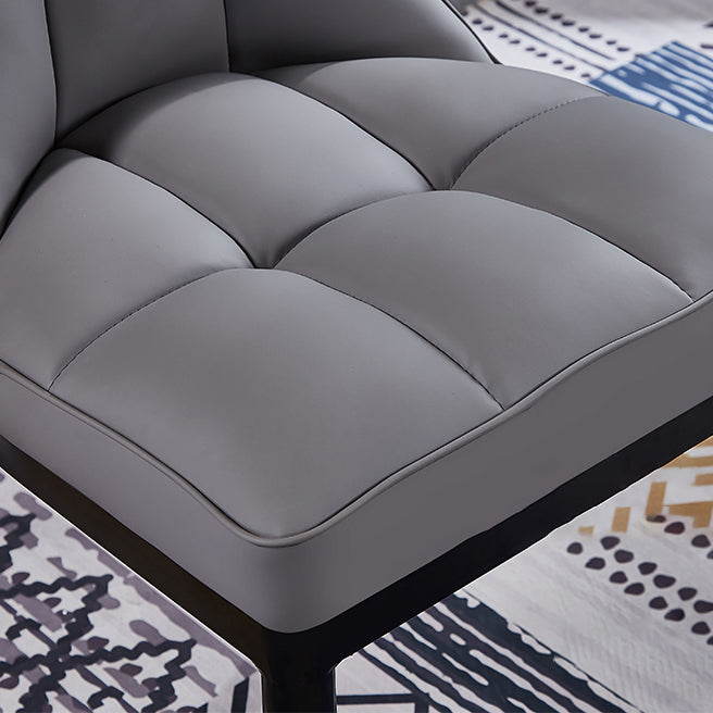 Scandinavian Upholstered Side Chair Armless Solid Back Chairs Clearhalo 'Dining Chairs' 'Dining Tables & Seating' 'dining_chair' 'Furniture' 'furniture_dining_chair' 'Kitchen & Dining Furniture' 4941590