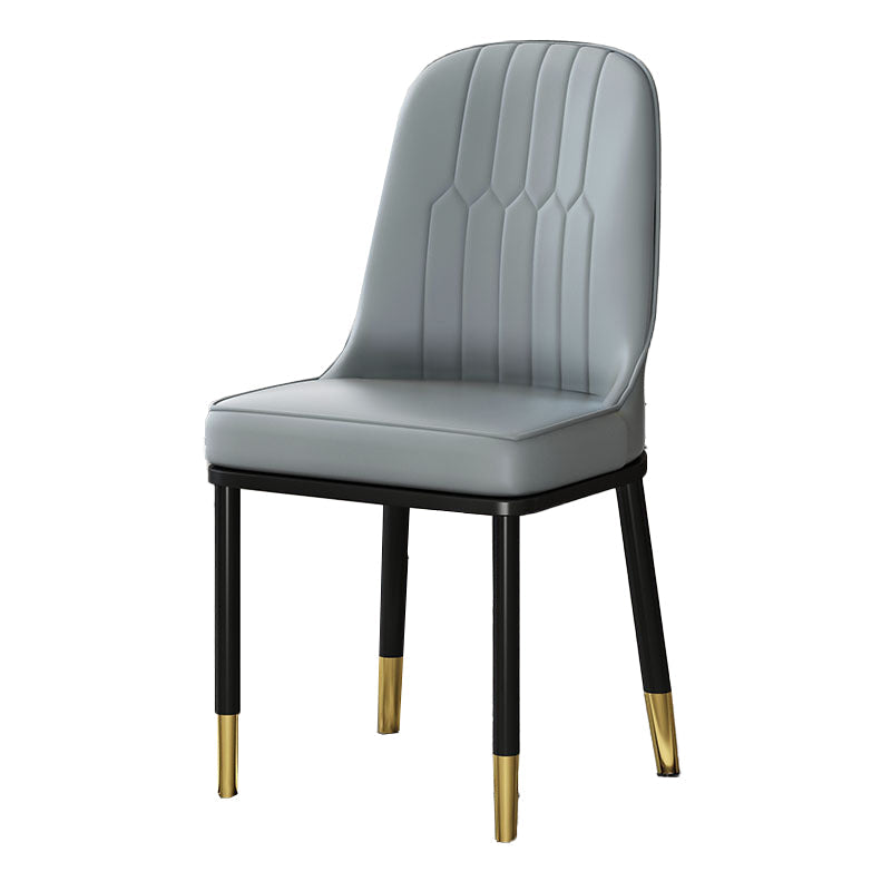 Scandinavian Upholstered Side Chair Armless Solid Back Chairs Grey 1 Piece Clearhalo 'Dining Chairs' 'Dining Tables & Seating' 'dining_chair' 'Furniture' 'furniture_dining_chair' 'Kitchen & Dining Furniture' 4941591