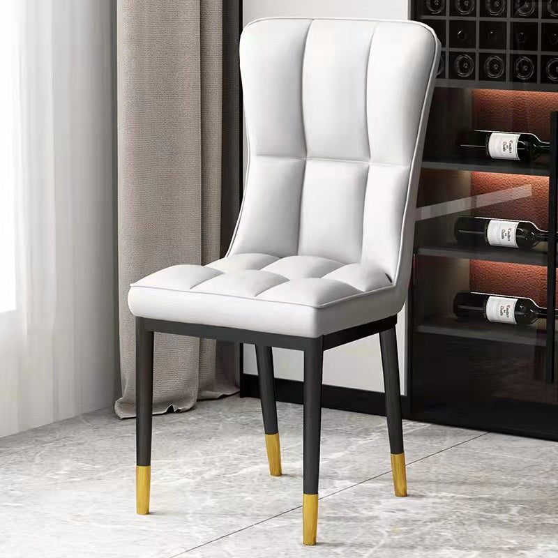 Scandinavian Upholstered Side Chair Armless Solid Back Chairs Clearhalo 'Dining Chairs' 'Dining Tables & Seating' 'dining_chair' 'Furniture' 'furniture_dining_chair' 'Kitchen & Dining Furniture' 4941596