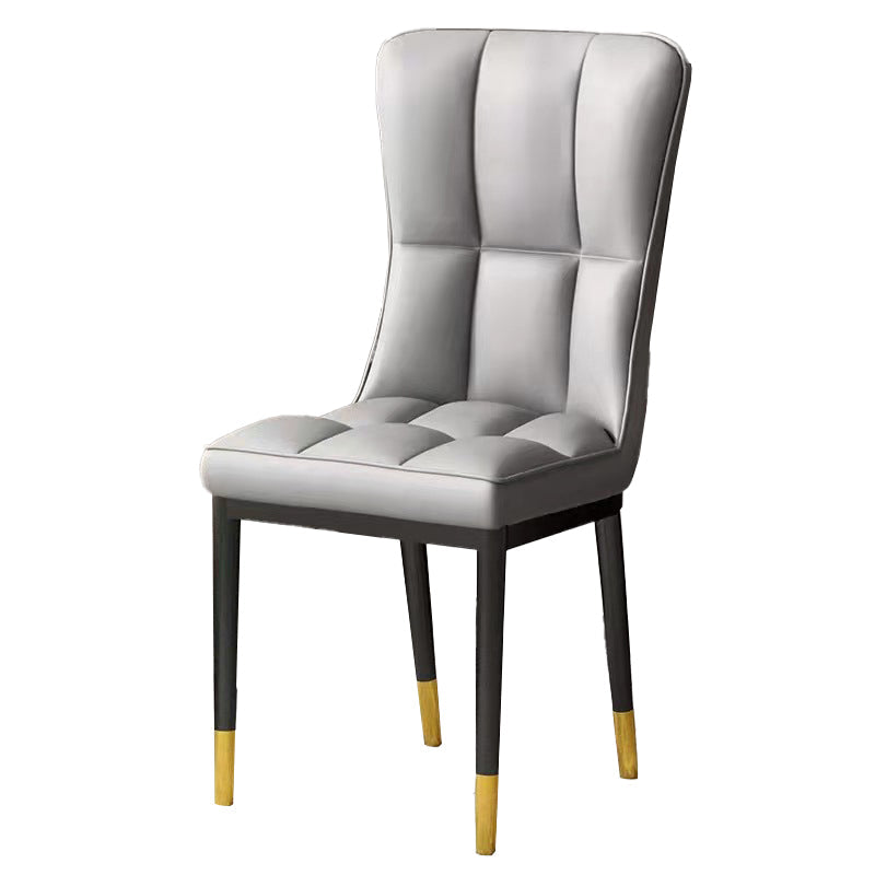Scandinavian Upholstered Side Chair Armless Solid Back Chairs Light Gray 1 Piece Clearhalo 'Dining Chairs' 'Dining Tables & Seating' 'dining_chair' 'Furniture' 'furniture_dining_chair' 'Kitchen & Dining Furniture' 4941602