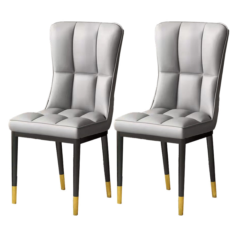 Scandinavian Upholstered Side Chair Armless Solid Back Chairs Light Gray Set of 2 Clearhalo 'Dining Chairs' 'Dining Tables & Seating' 'dining_chair' 'Furniture' 'furniture_dining_chair' 'Kitchen & Dining Furniture' 4941604