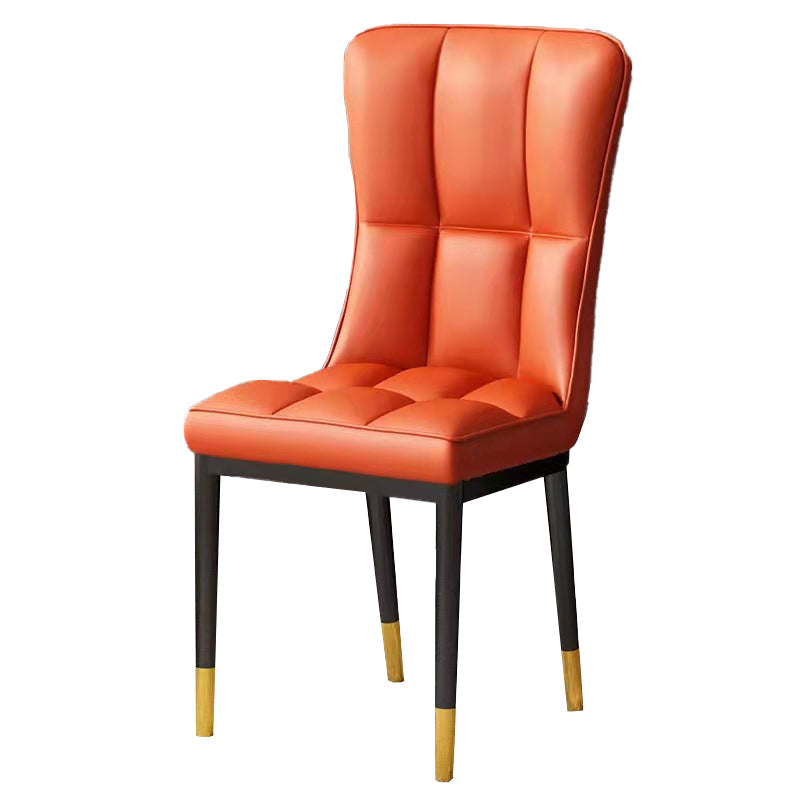 Scandinavian Upholstered Side Chair Armless Solid Back Chairs Orange 1 Piece Clearhalo 'Dining Chairs' 'Dining Tables & Seating' 'dining_chair' 'Furniture' 'furniture_dining_chair' 'Kitchen & Dining Furniture' 4941611