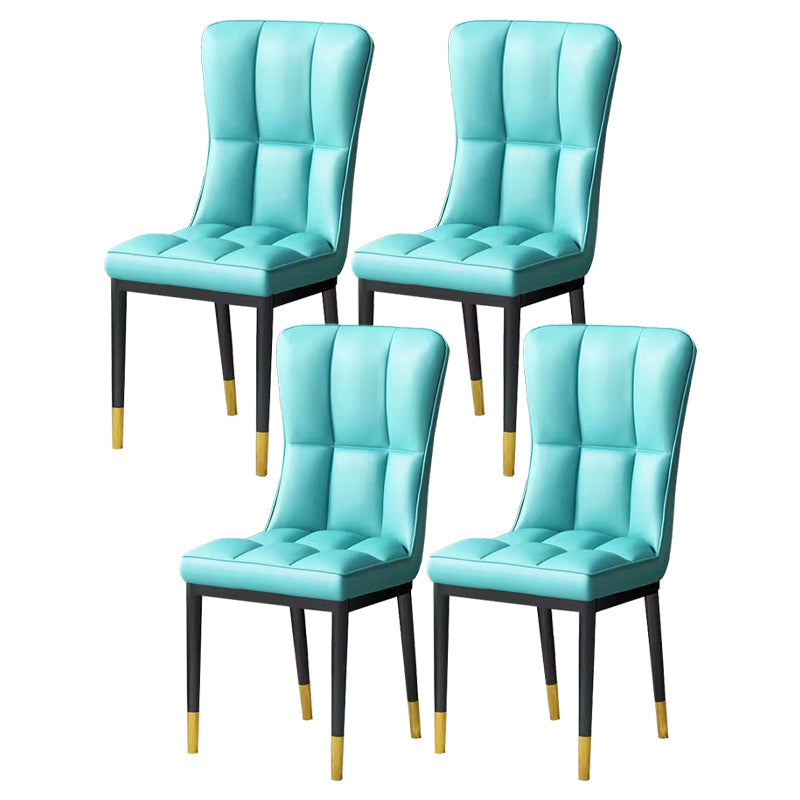 Scandinavian Upholstered Side Chair Armless Solid Back Chairs Light Blue Set of 4 Clearhalo 'Dining Chairs' 'Dining Tables & Seating' 'dining_chair' 'Furniture' 'furniture_dining_chair' 'Kitchen & Dining Furniture' 4941616
