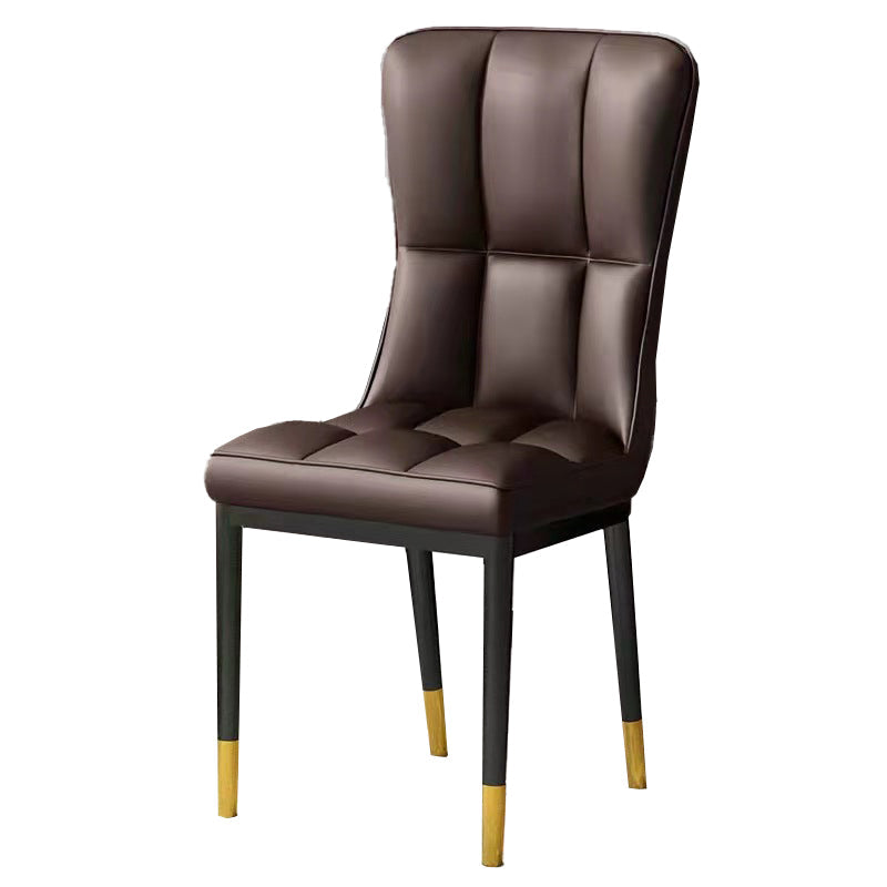 Scandinavian Upholstered Side Chair Armless Solid Back Chairs Coffee 1 Piece Clearhalo 'Dining Chairs' 'Dining Tables & Seating' 'dining_chair' 'Furniture' 'furniture_dining_chair' 'Kitchen & Dining Furniture' 4941620