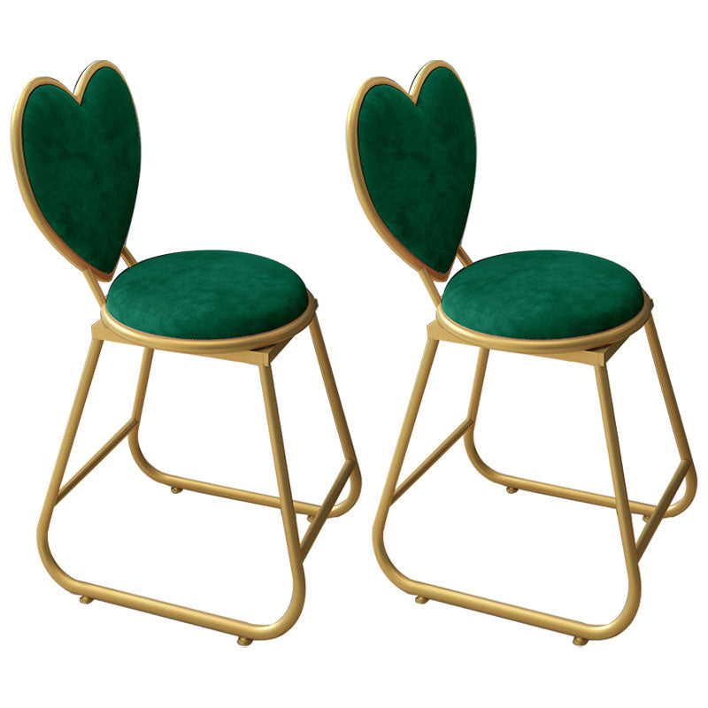 Nordic Design Armless Open Back Chairs Upholstered Side Chairs Green 2 Piece Set Clearhalo 'Dining Chairs' 'Dining Tables & Seating' 'dining_chair' 'furn' 'furn_dining_chair' 'Furniture' 'furniture_dining_chair' 'Kitchen & Dining Furniture' 4941636