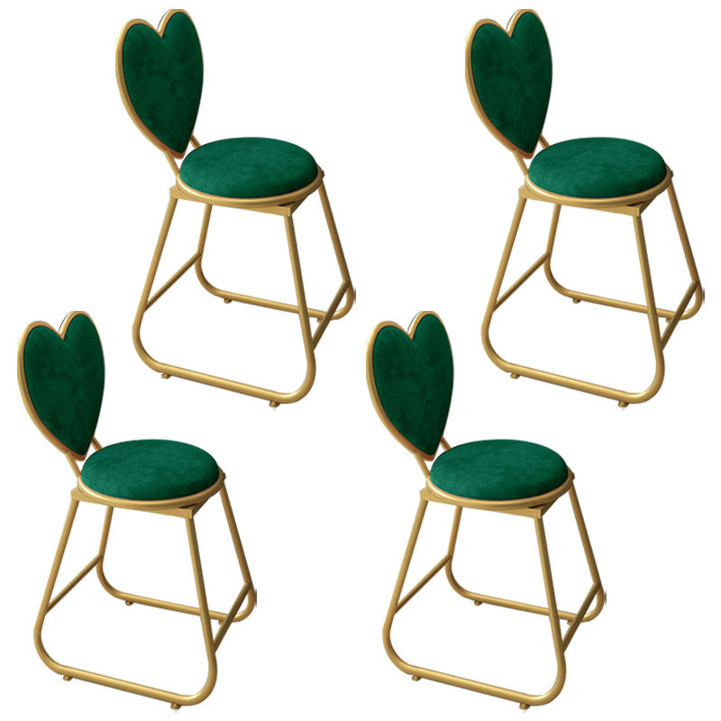 Nordic Design Armless Open Back Chairs Upholstered Side Chairs Green 4 Piece Set Clearhalo 'Dining Chairs' 'Dining Tables & Seating' 'dining_chair' 'furn' 'furn_dining_chair' 'Furniture' 'furniture_dining_chair' 'Kitchen & Dining Furniture' 4941638