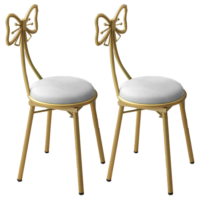 Nordic Design Armless Open Back Chairs Upholstered Side Chairs Ivory 2 Piece Set Clearhalo 'Dining Chairs' 'Dining Tables & Seating' 'dining_chair' 'furn' 'furn_dining_chair' 'Furniture' 'furniture_dining_chair' 'Kitchen & Dining Furniture' 4941643