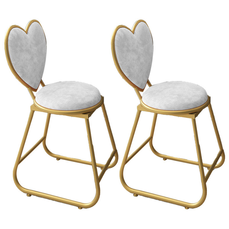 Nordic Design Armless Open Back Chairs Upholstered Side Chairs Gloss White 2 Piece Set Clearhalo 'Dining Chairs' 'Dining Tables & Seating' 'dining_chair' 'furn' 'furn_dining_chair' 'Furniture' 'furniture_dining_chair' 'Kitchen & Dining Furniture' 4941648