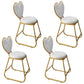Nordic Design Armless Open Back Chairs Upholstered Side Chairs Gloss White 4 Piece Set Clearhalo 'Dining Chairs' 'Dining Tables & Seating' 'dining_chair' 'furn' 'furn_dining_chair' 'Furniture' 'furniture_dining_chair' 'Kitchen & Dining Furniture' 4941650