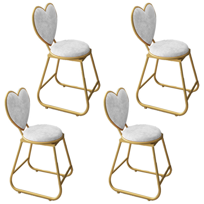 Nordic Design Armless Open Back Chairs Upholstered Side Chairs Gloss White 4 Piece Set Clearhalo 'Dining Chairs' 'Dining Tables & Seating' 'dining_chair' 'furn' 'furn_dining_chair' 'Furniture' 'furniture_dining_chair' 'Kitchen & Dining Furniture' 4941650