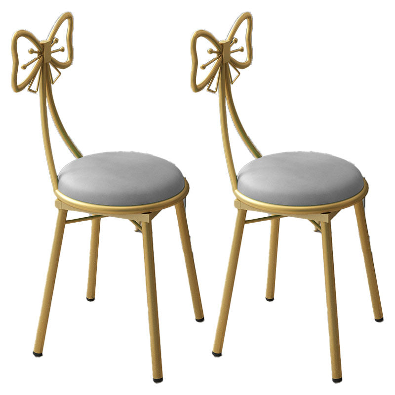 Nordic Design Armless Open Back Chairs Upholstered Side Chairs Grey 2 Piece Set Clearhalo 'Dining Chairs' 'Dining Tables & Seating' 'dining_chair' 'furn' 'furn_dining_chair' 'Furniture' 'furniture_dining_chair' 'Kitchen & Dining Furniture' 4941655