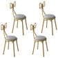 Nordic Design Armless Open Back Chairs Upholstered Side Chairs Grey 4 Piece Set Clearhalo 'Dining Chairs' 'Dining Tables & Seating' 'dining_chair' 'furn' 'furn_dining_chair' 'Furniture' 'furniture_dining_chair' 'Kitchen & Dining Furniture' 4941656