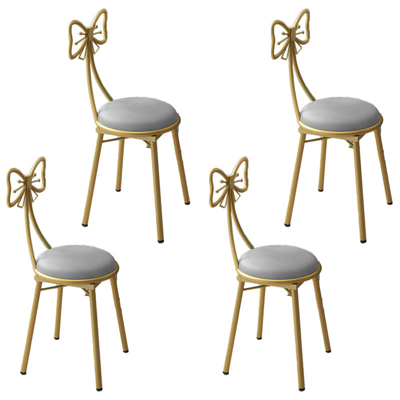 Nordic Design Armless Open Back Chairs Upholstered Side Chairs Grey 4 Piece Set Clearhalo 'Dining Chairs' 'Dining Tables & Seating' 'dining_chair' 'furn' 'furn_dining_chair' 'Furniture' 'furniture_dining_chair' 'Kitchen & Dining Furniture' 4941656