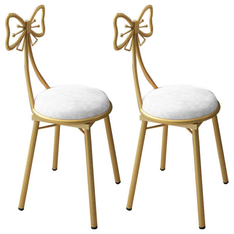Nordic Design Armless Open Back Chairs Upholstered Side Chairs White 2 Piece Set Clearhalo 'Dining Chairs' 'Dining Tables & Seating' 'dining_chair' 'furn' 'furn_dining_chair' 'Furniture' 'furniture_dining_chair' 'Kitchen & Dining Furniture' 4941658