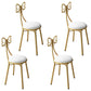 Nordic Design Armless Open Back Chairs Upholstered Side Chairs White 4 Piece Set Clearhalo 'Dining Chairs' 'Dining Tables & Seating' 'dining_chair' 'furn' 'furn_dining_chair' 'Furniture' 'furniture_dining_chair' 'Kitchen & Dining Furniture' 4941659