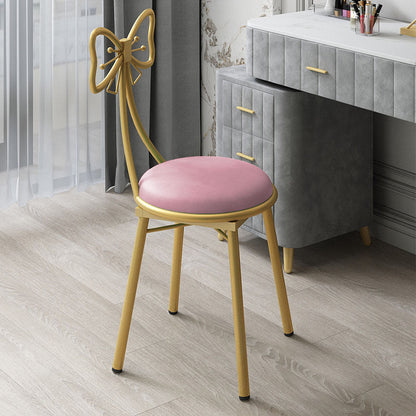 Nordic Design Armless Open Back Chairs Upholstered Side Chairs Rose Pink 1 Piece Clearhalo 'Dining Chairs' 'Dining Tables & Seating' 'dining_chair' 'furn' 'furn_dining_chair' 'Furniture' 'furniture_dining_chair' 'Kitchen & Dining Furniture' 4941660