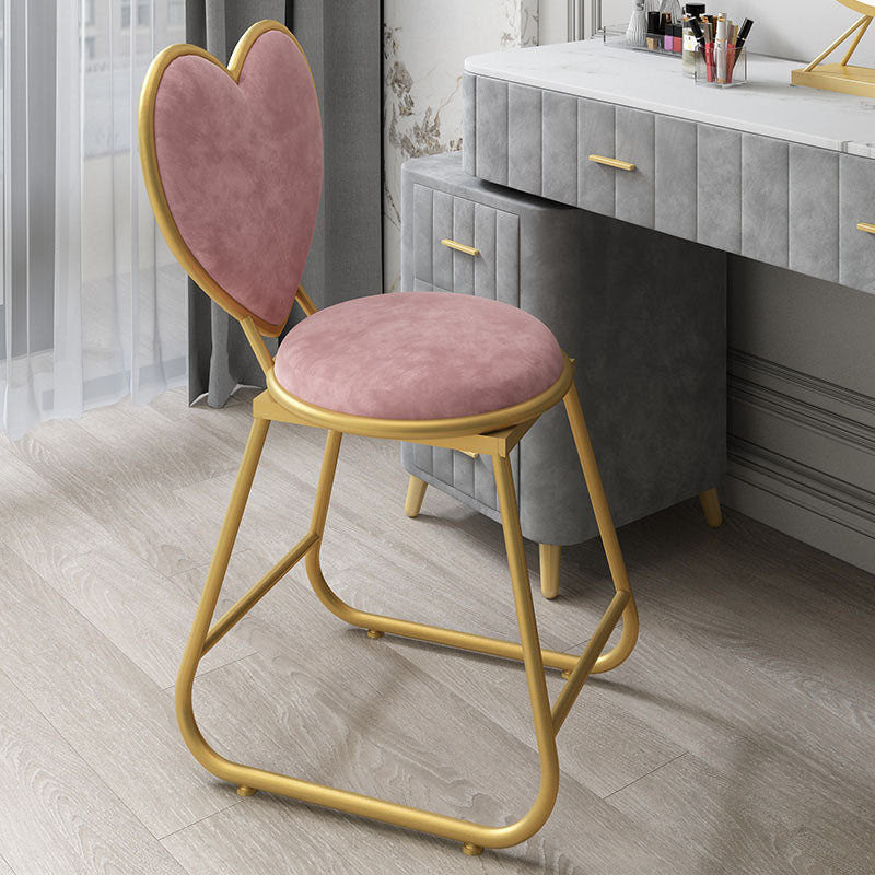 Nordic Design Armless Open Back Chairs Upholstered Side Chairs Pink 1 Piece Clearhalo 'Dining Chairs' 'Dining Tables & Seating' 'dining_chair' 'furn' 'furn_dining_chair' 'Furniture' 'furniture_dining_chair' 'Kitchen & Dining Furniture' 4941666