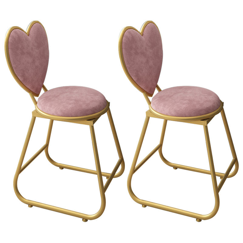 Nordic Design Armless Open Back Chairs Upholstered Side Chairs Pink 2 Piece Set Clearhalo 'Dining Chairs' 'Dining Tables & Seating' 'dining_chair' 'furn' 'furn_dining_chair' 'Furniture' 'furniture_dining_chair' 'Kitchen & Dining Furniture' 4941667