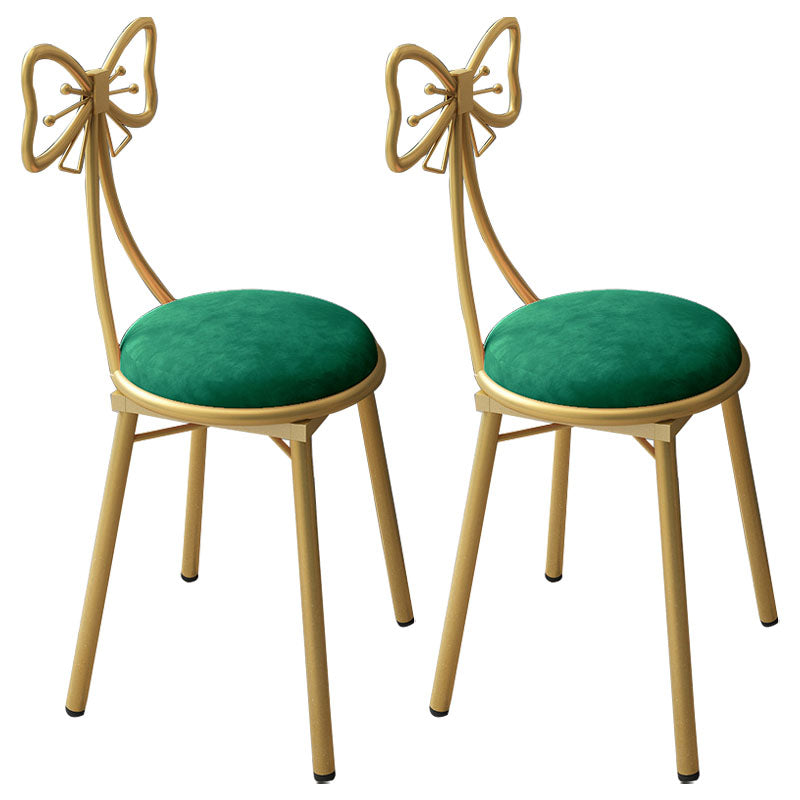 Nordic Design Armless Open Back Chairs Upholstered Side Chairs Army Green 2 Piece Set Clearhalo 'Dining Chairs' 'Dining Tables & Seating' 'dining_chair' 'furn' 'furn_dining_chair' 'Furniture' 'furniture_dining_chair' 'Kitchen & Dining Furniture' 4941670
