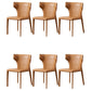 Contemporary Leather Dining Chair Armless Wingback Side Chair for Restaurant Use Brown 6 Piece Set Clearhalo 'Dining Chairs' 'Dining Tables & Seating' 'dining_chair' 'furn' 'furn_dining_chair' 'Furniture' 'furniture_dining_chair' 'Kitchen & Dining Furniture' 4941679