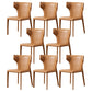Contemporary Leather Dining Chair Armless Wingback Side Chair for Restaurant Use Brown 8 Piece Set Clearhalo 'Dining Chairs' 'Dining Tables & Seating' 'dining_chair' 'furn' 'furn_dining_chair' 'Furniture' 'furniture_dining_chair' 'Kitchen & Dining Furniture' 4941680