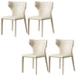 Contemporary Leather Dining Chair Armless Wingback Side Chair for Restaurant Use Beige 4 Piece Set Clearhalo 'Dining Chairs' 'Dining Tables & Seating' 'dining_chair' 'furn' 'furn_dining_chair' 'Furniture' 'furniture_dining_chair' 'Kitchen & Dining Furniture' 4941684