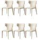 Contemporary Leather Dining Chair Armless Wingback Side Chair for Restaurant Use Beige 6 Piece Set Clearhalo 'Dining Chairs' 'Dining Tables & Seating' 'dining_chair' 'furn' 'furn_dining_chair' 'Furniture' 'furniture_dining_chair' 'Kitchen & Dining Furniture' 4941687