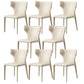 Contemporary Leather Dining Chair Armless Wingback Side Chair for Restaurant Use Beige 8 Piece Set Clearhalo 'Dining Chairs' 'Dining Tables & Seating' 'dining_chair' 'furn' 'furn_dining_chair' 'Furniture' 'furniture_dining_chair' 'Kitchen & Dining Furniture' 4941689