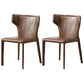 Contemporary Leather Dining Chair Armless Wingback Side Chair for Restaurant Use Dark Brown 2 Piece Set Clearhalo 'Dining Chairs' 'Dining Tables & Seating' 'dining_chair' 'furn' 'furn_dining_chair' 'Furniture' 'furniture_dining_chair' 'Kitchen & Dining Furniture' 4941691