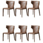 Contemporary Leather Dining Chair Armless Wingback Side Chair for Restaurant Use Dark Brown 6 Piece Set Clearhalo 'Dining Chairs' 'Dining Tables & Seating' 'dining_chair' 'furn' 'furn_dining_chair' 'Furniture' 'furniture_dining_chair' 'Kitchen & Dining Furniture' 4941694
