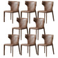 Contemporary Leather Dining Chair Armless Wingback Side Chair for Restaurant Use Dark Brown 8 Piece Set Clearhalo 'Dining Chairs' 'Dining Tables & Seating' 'dining_chair' 'furn' 'furn_dining_chair' 'Furniture' 'furniture_dining_chair' 'Kitchen & Dining Furniture' 4941696