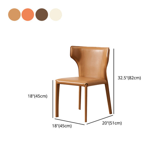 Contemporary Leather Dining Chair Armless Wingback Side Chair for Restaurant Use Clearhalo 'Dining Chairs' 'Dining Tables & Seating' 'dining_chair' 'furn' 'furn_dining_chair' 'Furniture' 'furniture_dining_chair' 'Kitchen & Dining Furniture' 4941701