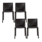 Minimalist Design Leather Dining Chair for Home Solid Back Armless Dining Chair Black 4 Piece Set Clearhalo 'Dining Chairs' 'Dining Tables & Seating' 'dining_chair' 'furn' 'furn_dining_chair' 'Furniture' 'furniture_dining_chair' 'Kitchen & Dining Furniture' 4941705