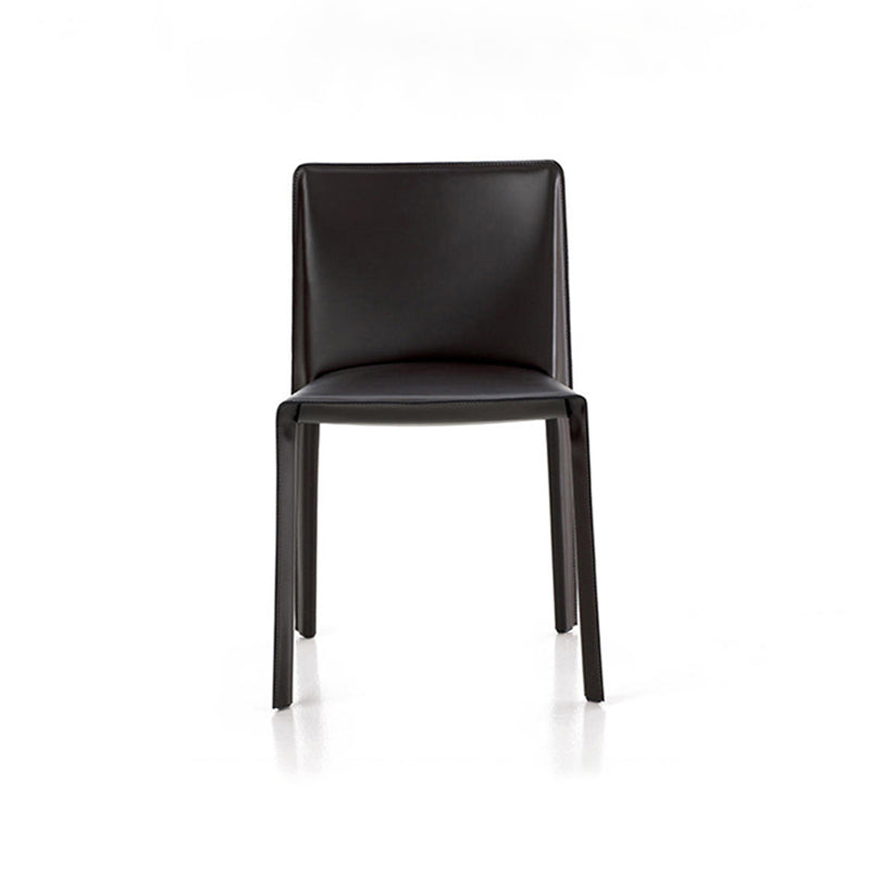 Minimalist Design Leather Dining Chair for Home Solid Back Armless Dining Chair Clearhalo 'Dining Chairs' 'Dining Tables & Seating' 'dining_chair' 'furn' 'furn_dining_chair' 'Furniture' 'furniture_dining_chair' 'Kitchen & Dining Furniture' 4941711